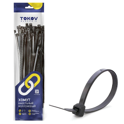 Хомут кабельный нейлоновый черн. 4.8х200 (уп.100шт) TOKOV ELECTRIC TKE-HNS-4.8-200-B/100