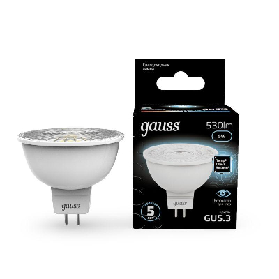 Лампа светодиодная Black MR16 5Вт 4100К бел. GU5.3 530лм 150-265В FROST Gauss 101505205