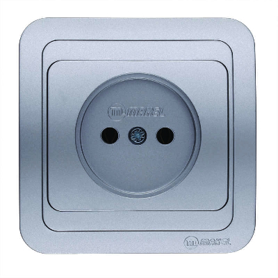 Розетка 1-м СП Mimoza 16А IP20 без заземл. серебр./серебр. Makel 23402