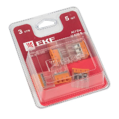 Клемма СМК 2273-243 (с пастой) 3 отверстия 0.5-2.5кв.мм блист. (уп.5шт) PROxima EKF plc-smk-2273-243b