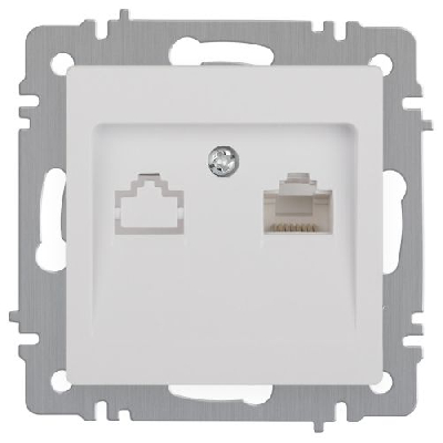 Розетка Intro Accent 6-303-01 информационная RJ45 IP20 СУ бел. Intro Б0063624
