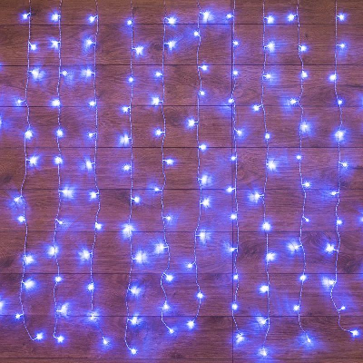 Гирлянда "Светодиодный дождь" с контроллером 1.5х1.5м 144LED син. прозр. провод 12Вт 230В IP20 NEON-NIGHT 235-033