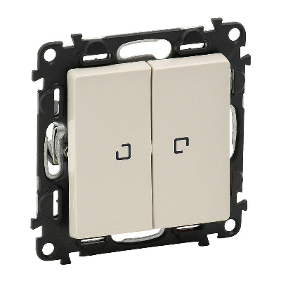 Механизм выключателя 2-кл. СП Valena Life 10А IP20 250В 10АХ с подсветкой; с лицевой панелью сл. кость Leg 752528