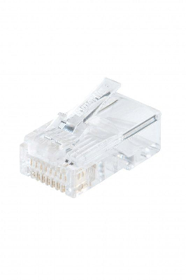 Разъем PLUG-8P8C-U-C5-100 RJ45(8P8C) под витую пару кат.5e универс. (для ож и мж кабеля) Hyperline 49377