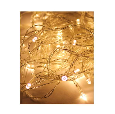 Гирлянда 8.8м (7.3+1.5) 80LED бел. прозр. провод 8 режимов мигания IP20 тепл. бел. Космос KOC_GIR80LED_W