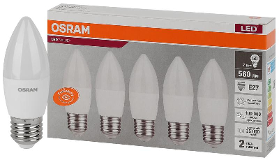 Лампа светодиодная LED Value LVCLB60 7SW/840 230В E27 2х5 RU (уп.5шт) OSRAM 4058075578043