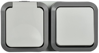 Блок ОП розетка + выключ. горизонт. TORS 16А IP55 TS242 бел. IEK TS-G10-6-55-V-K41