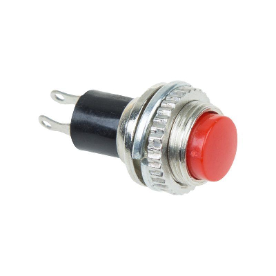 Выключатель-кнопка металл 220В 2А (2с) (ON)-OFF d10.2 красн. Mini (RWD-213) Rexant 36-3331