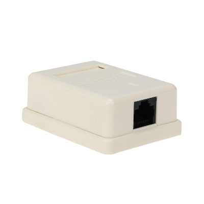 Розетка компьютерная 1-м ОП RJ45 CAT 5E бел. REXANT 03-0121