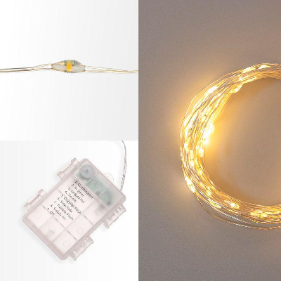 Гирлянда "Роса" 10м 100 LED IP44 на батарейках 3хАА с пультом 8 режимов теплый бел. Neon-Night 303-256