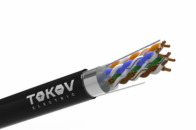 Кабель витая пара F/UTP 4х2х24AWG(0.51мм) кат.5E PE TOKOV PRO Fluke tested (м) TOKOV Eletrcic TKP-C05-F42-5E-305-OD