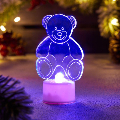 Фигура светодиодная "Мишка 2D" на подставке RGB Neon-Night 501-047