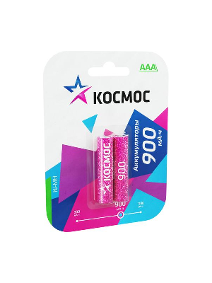 Аккумулятор R03 NI-MN 900мА.ч BP-2 (блист.2шт) Космос KOCR03NIMH(900MAH)