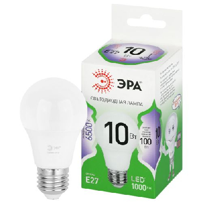 Лампа светодиодная GREEN LINE A60-10W-865-E27 GL 10Вт A60 6500К холодный бел. E27 Эра Б0067090