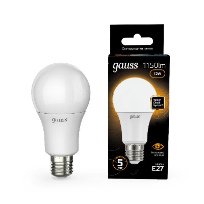 Лампа светодиодная Black Globe 12Вт 3000К тепл. бел. E27 1150лм 150-265В Gauss 102502112