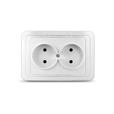 Розетка 2-м СП Валери 16А IP20 бел. Universal В0102