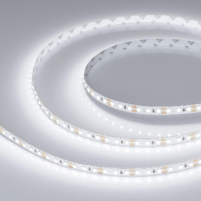 Лента светодиодная RT-A120-8mm 12В White 6000К 9.6Вт/м IP20 2835 открыт. (уп.5м) Arlight 012334(2)