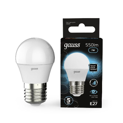 Лампа светодиодная Black Globe 7Вт E27 4100К step dimmable диммир. Gauss 105102207-S