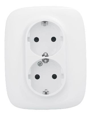 Розетка силовая 2-м Valena Allure 16А 250В 2х2К+З с лицевой панелью защ. шторки безвинт. зажимы бел. Leg 753726