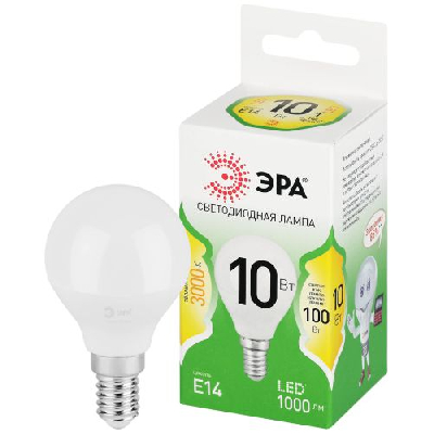 Лампа светодиодная GREEN LINE P45-10W-830-E14 GL 10Вт шар 3000К свет тепл. E14 Эра Б0067065