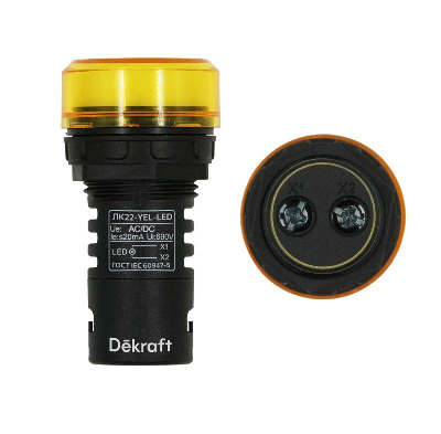 Лампа коммутац. ADDS 22мм LED 220В ЛK-22 жел. SchE 25004DEK