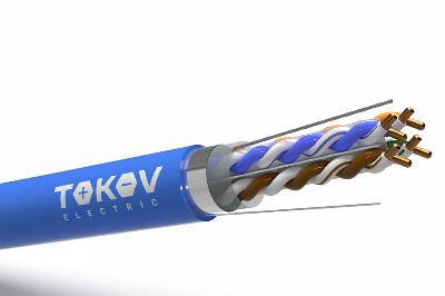 Кабель витая пара F/UTP 4х2х24AWG(0.57мм) кат.6 PVC TOKOV PRO Fluke tested (м) TOKOV Eletrcic TKP-C08-F/UTP-42-6-305