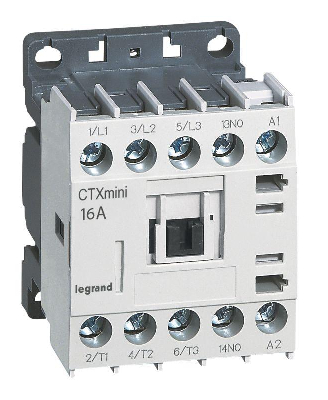 Мини-контактор CTX3 3п 16А кат. 24В DC 1НО Leg 417061