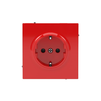Розетка силовая KANT 2P+E без шторки красн. сатин DKC 7001033