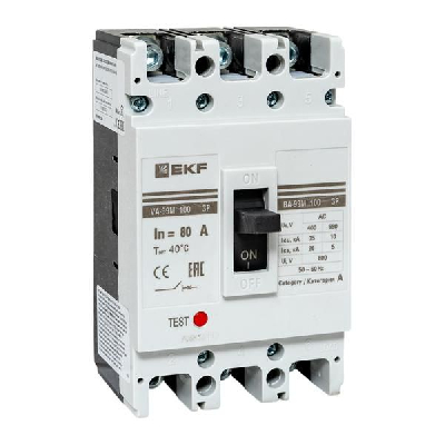 Выключатель авт. 3п ВА-99М 100/80А 20кА PROxima EKF mccb99-100-80m