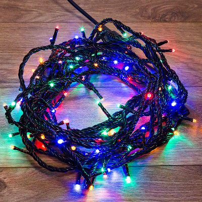 Гирлянда "ТВИНКЛ ЛАЙТ LED" (с контроллером 8 режимов) 20м 200LED 20Вт 220В IP44 мульти. NEON-NIGHT 303-149
