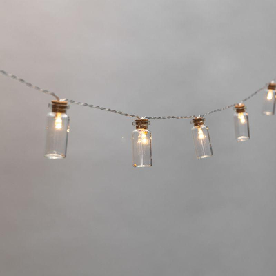 Гирлянда светодиодная "Баночки" 1.5м 10LED тепл. бел. провод прозр. 2хAA (батарейки не в комплекте) Neon-Night 303-096