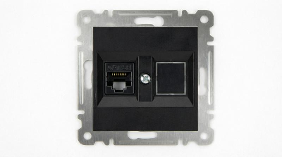 Розетка компьютерная 2-м Cat 5 СП 16А IP20 250В Karea механизм черн. Makel 57054035