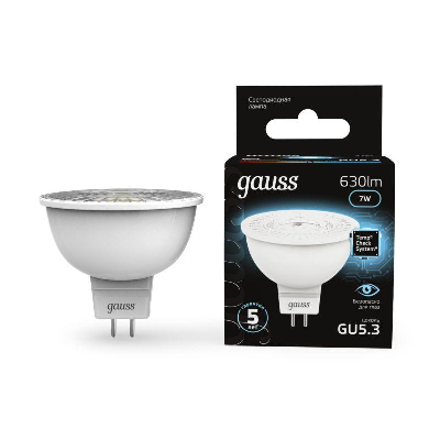 Лампа светодиодная Black MR16 7Вт 4100К бел. GU5.3 630лм 150-265В Gauss 101505207