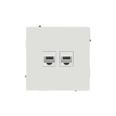 Розетка компьютерная 2-м KANT RJ45 кат.6A без шторки бел. песок DKC 7010674