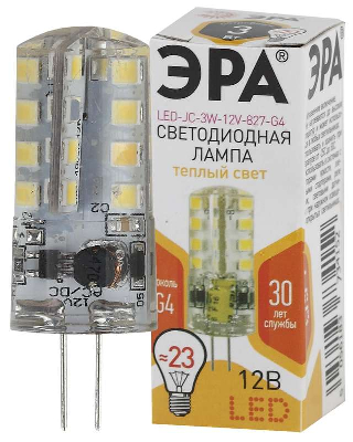 Лампа светодиодная LED-JC-3W-12V-827-G4 240лм ЭРА Б0033193