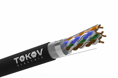 Кабель витая пара SF/UTP 4х2х24AWG (0.52мм) кат.5E PE TOKOV PRO Fluke tested (м) TOKOV ELECTRIC TKP-C05-SF/UTP-42-5E-305-OD