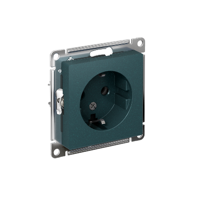 Розетка 1-м СП AtlasDesign 16А IP20 с заземл. механизм изумруд SchE ATN000843