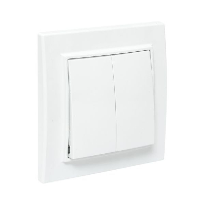 Выключатель 2-кл. СП Минск 10А бел. Basic EKF ERV10-023-10
