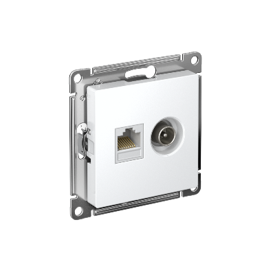 Механизм розетки 2-м ATLAS DESIGN комп. RJ45 кат.5E+TV бел. SchE ATN000189