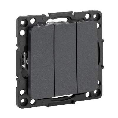 Механизм выключателя 3-кл.Стокгольм 10А черн. PROxima EKF EZV10-024-10