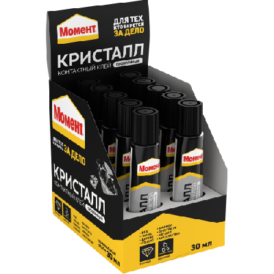 Клей Момент Кристалл 30мл в шоу-боксе Момент C0036325