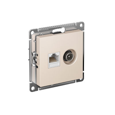 Механизм розетки 2-м ATLAS DESIGN комп. RJ45 кат.5E+TV беж. SchE ATN000289