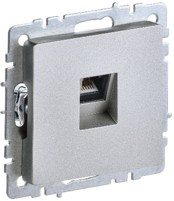 Розетка компьютерная СП RJ45 кат.5E BRITE РК10-БрА алюм. IEK BR-K10-1-K47