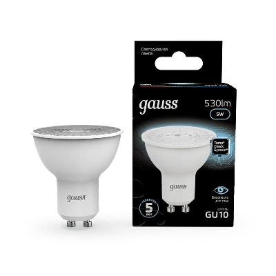 Лампа светодиодная Black MR16 5Вт 4100К бел. GU10 530лм 150-265В Gauss 101506205