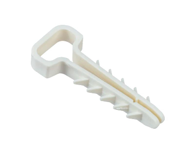 Дюбель-хомут PCD-F 06х12-45-100WH для плоского кабеля PA6.6 (уп.100шт) Jazzway 5054943