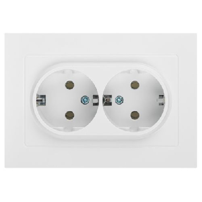 Розетка Intro Accent 6-205-01 2X2P+E Schuko 16А-250В IP20 СУ AL/CU бел. Intro Б0063485