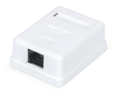 Розетка компьютерная RJ-45 WR-WS-8P8C-C5E-1 кат. 5e неэкранир. одинарная внешняя Dual IDC бел. WRline 505215