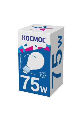 Лампа накаливания A50/A55 75Вт E27 220-240В мат. КОСМОС LKsmSt55Fr75E27v2