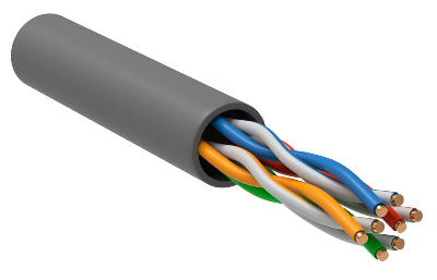 Кабель связи витая пара U/UTP кат. 5 CCA 4 пары PVC 1м сер. GENERICA ITK BC1-C504-111-305-G