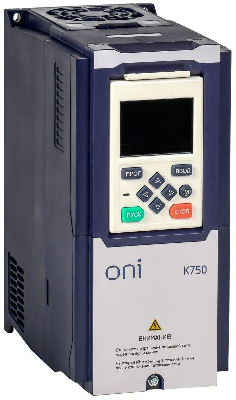 Преобразователь частоты K750 380В 3Ф 1.5кВт 4.2А со встроенным тормозом ONI K750-33-15NTM